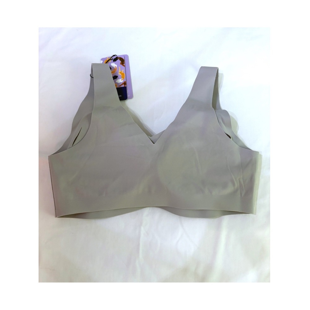 🆕 HONEYLOVE Gray V-Neck Softform Wireless Comfort Bra L (38 C/D) - Picture 4 of 5